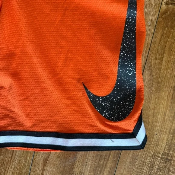 Nike Kids Bright Orange Shorts Black Swoosh Size XL - Picture 5 of 6